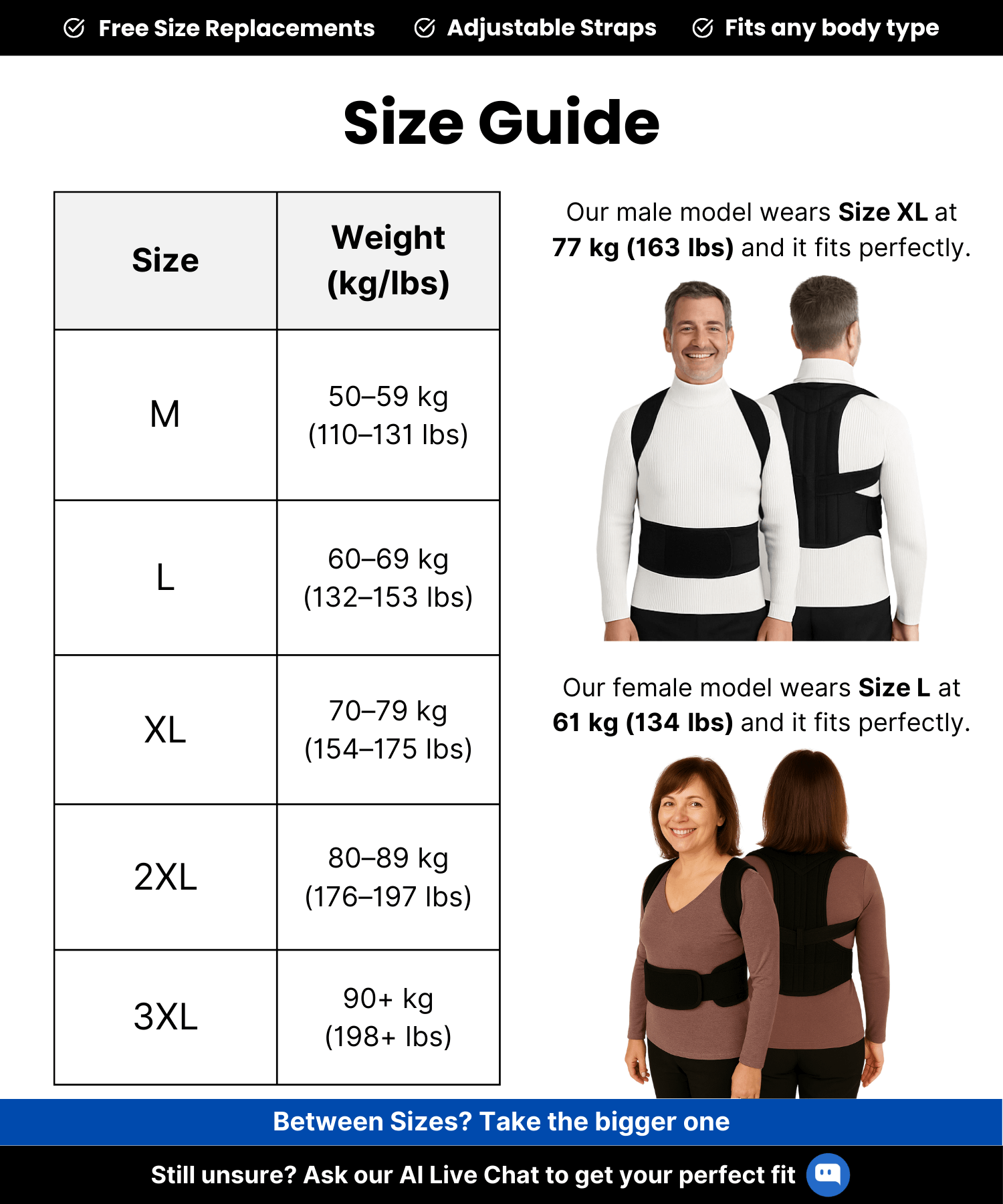 Size Chart Desktop